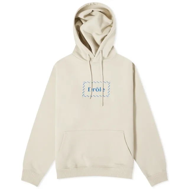 Drôle de Monsieur Men's Braided Logo Hoodie Taupe