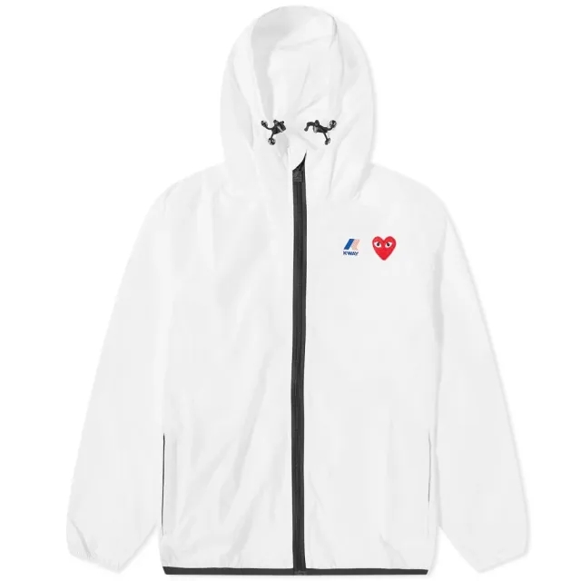 Comme des Garçons Play Comme des Garcons Play x K-Way Full Zip Packable Jacket White