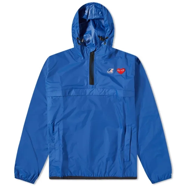 Comme des Garçons Play Comme des Garcons Play x K-Way Half Zip Packable Jacket Blue