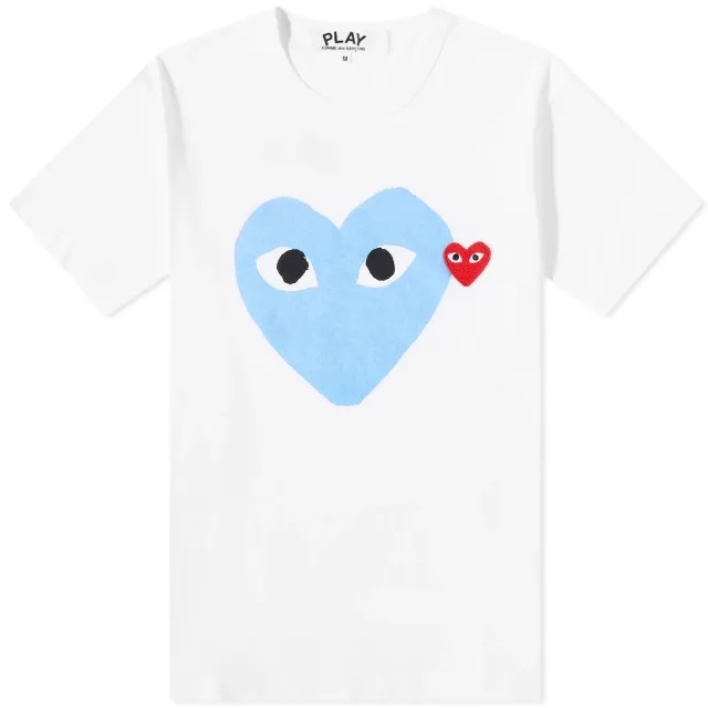 Comme des Garçons Play Comme des Garcons Play Red Heart Colour Heart Tee White/Red/Blue