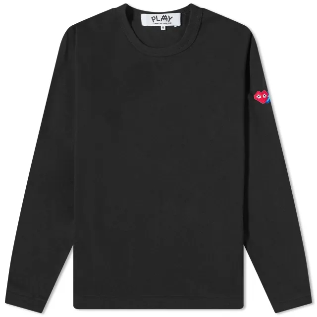 Comme des Garçons Play Men's Long Sleeve Invader T-Shirt Black