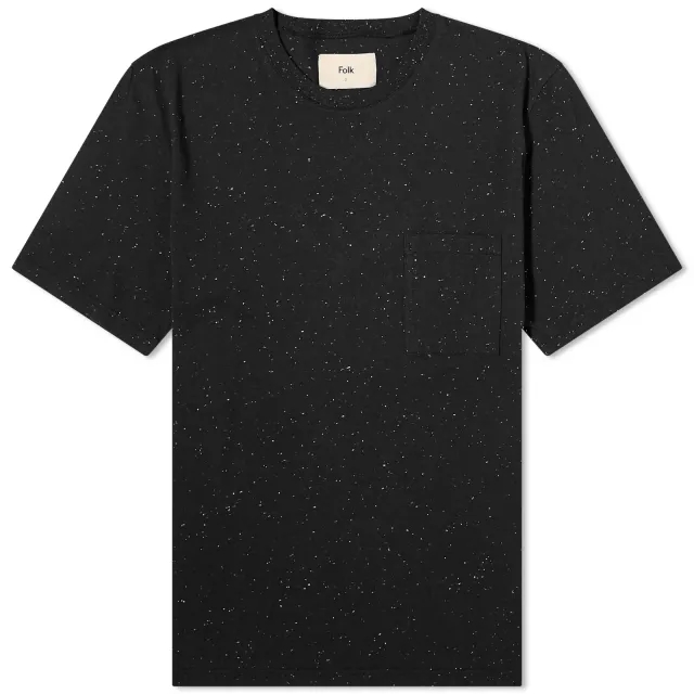 Folk Men's Pocket Nep Assembly T-Shirt Soft Black
