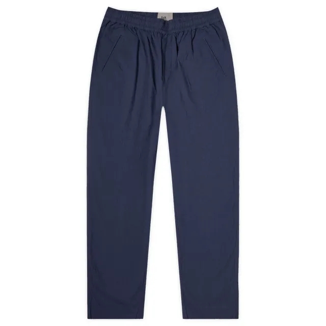 Folk Men's Drawcord Assembly Pants Navy Summer Twill