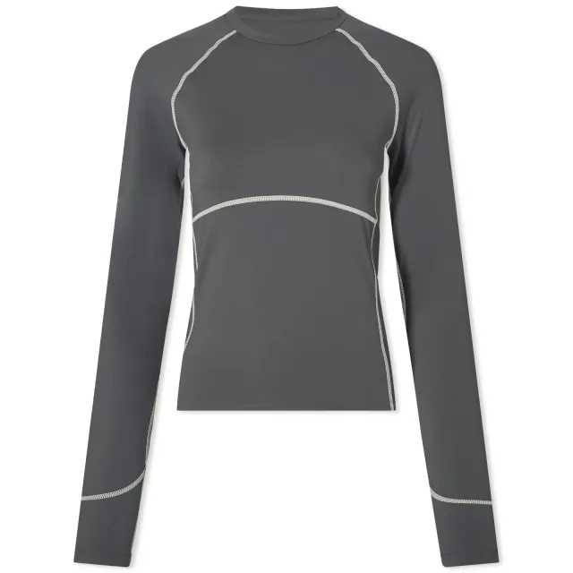 Adanola Women's Ultimate Seam Detail Long Sleeve Top Graphite