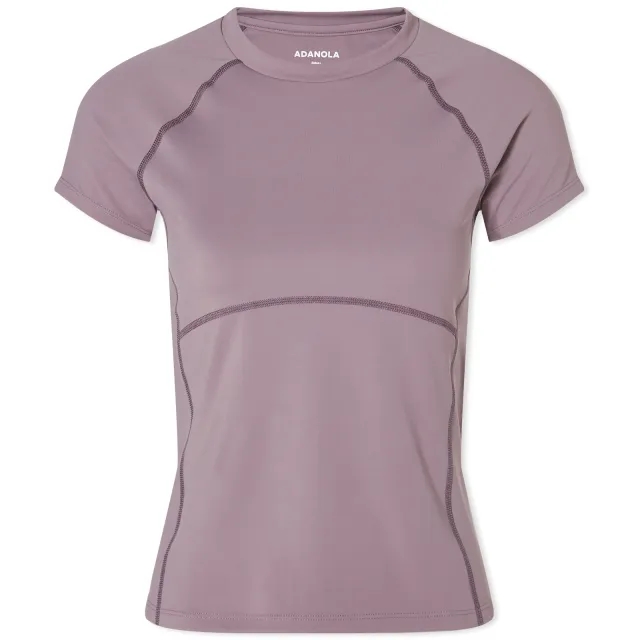 Adanola Women's Ultimate Seam Detail Short Sleeve Top Mauve