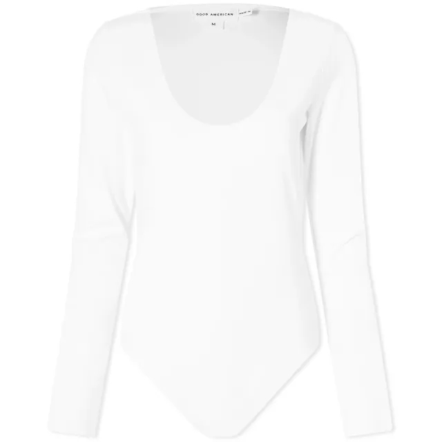 Good American Women's Scuba Scoop Neck Bodysuit White