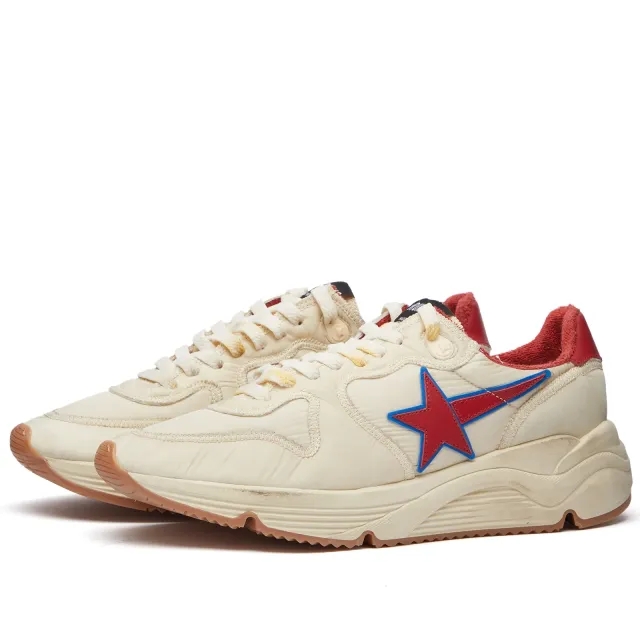 Golden Goose Men's Running Sole Sneaker Beige/Red