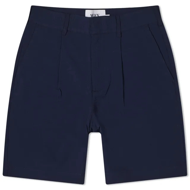 Wax London Men's Linton Pleat Seersucker Shorts Navy