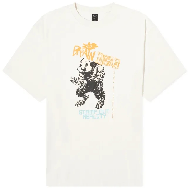 Brain Dead Men's Duck Beast T-Shirt Natural