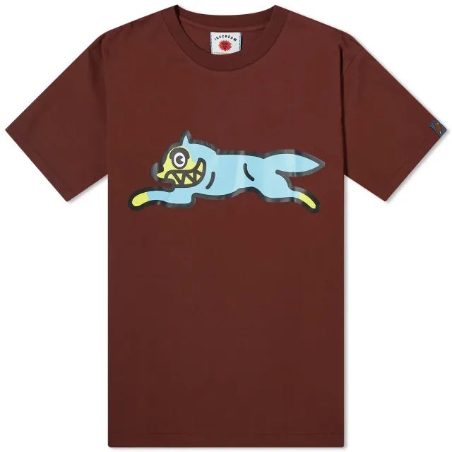ICECREAM Men's Running Dog T-Shirt Brown
