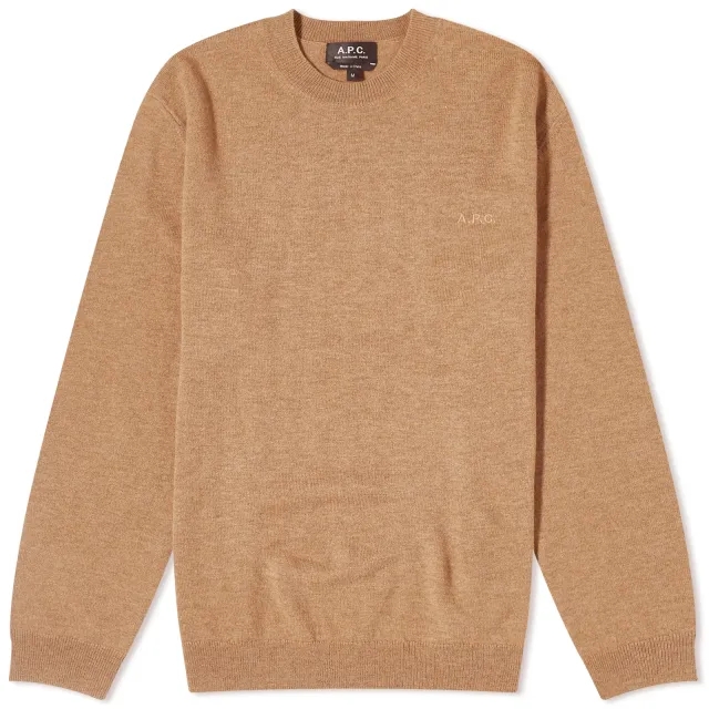 A.P.C. Women's Philo Logo Knitted Jumper Heathered Beige