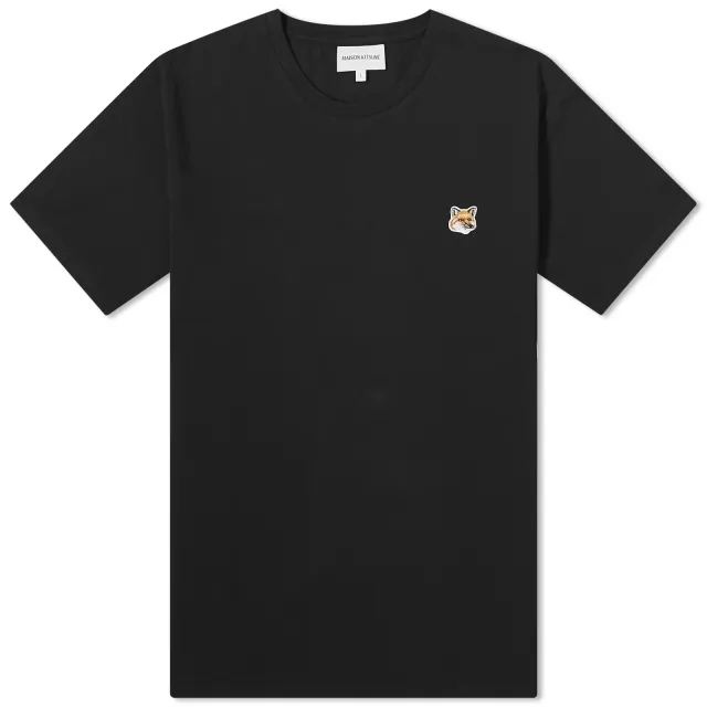 Maison Kitsuné Maison Kitsune Fox Head Patch Regular T-Shirt Black