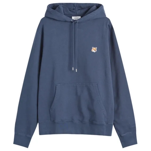 Maison Kitsuné Maison Kitsune Fox Head Patch Regular Hoodie Ink Blue
