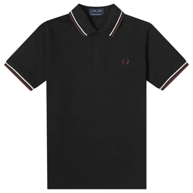 Fred Perry M12 Twin Tipped Polo Shirt - Black