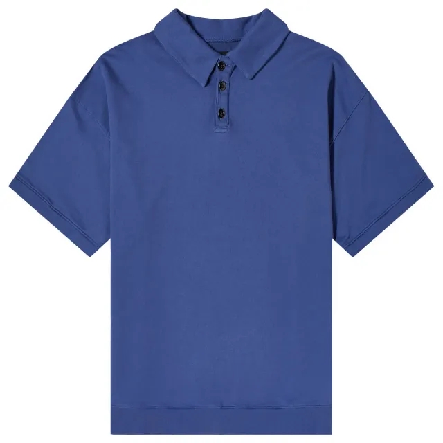 Monitaly Men's French Terry Polo Shirt Navy