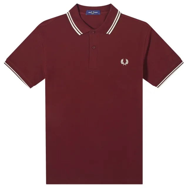 Fred Perry M3600 Twin Tipped Polo Shirt - Oxblood