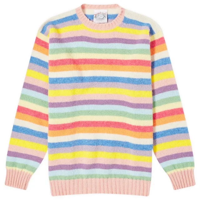 Jamieson's of Shetland Men's Stripe Crew Knit Multi