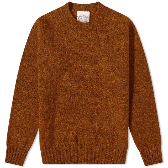 Jamieson's of Shetland Men's Crew Knit Burnt Umber