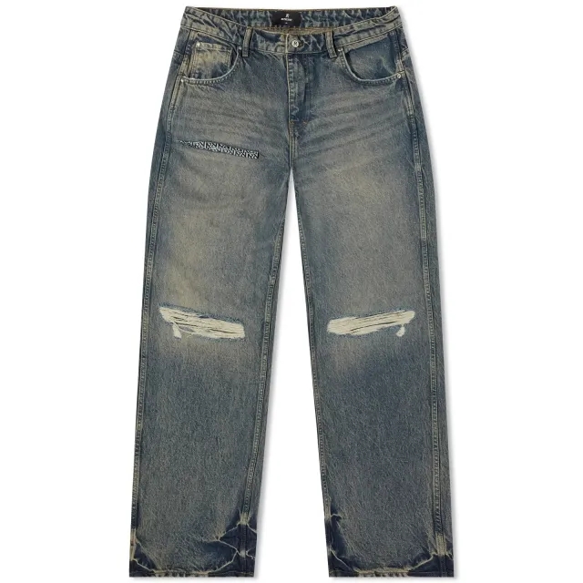 Represent Men's R3D Destoryer Baggy Denim Blue Cream