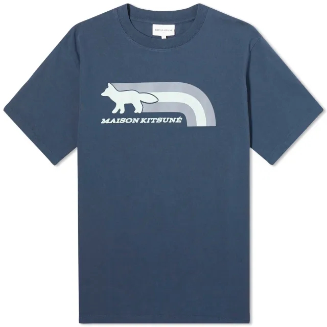 Maison Kitsuné Men's Flash Fox Comfort T-Shirt Deep Navy