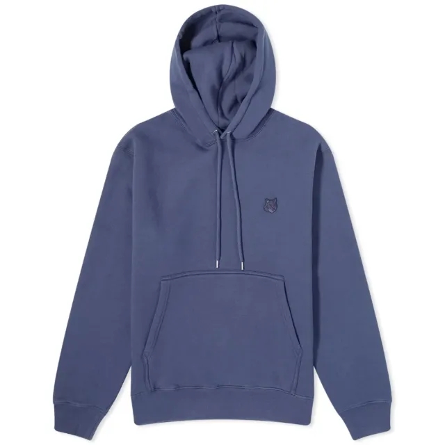 Maison Kitsuné Maison Kitsune Bold Fox Head Patch Comfort Hoodie Ink Blue Men Hoodies Blue