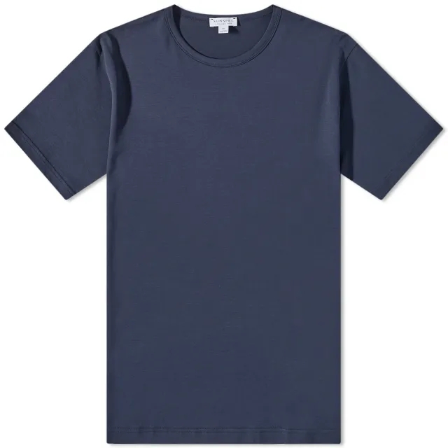 Sunspel Men's Classic Crew Neck T-Shirt Navy