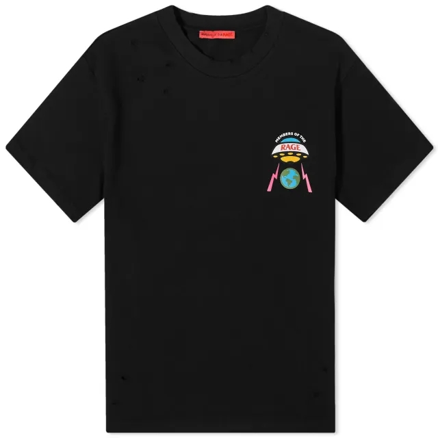 Members of the Rage Men's UFO Distressed T-Shirt Black