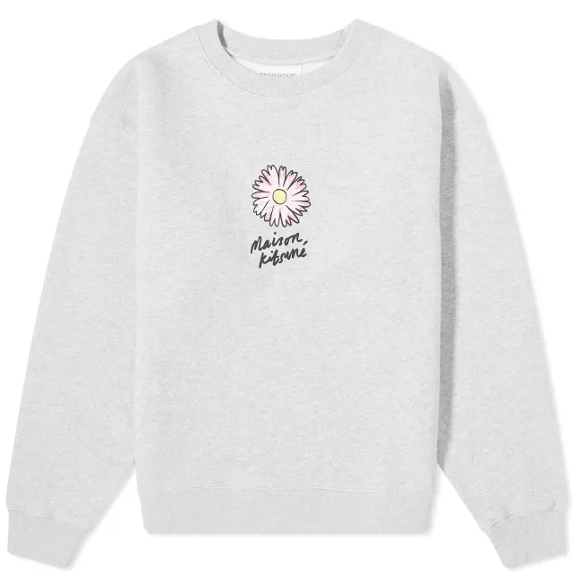 Maison Kitsuné Maison Kitsune Floating Flower Comfort Sweatshirt Light Grey Melange