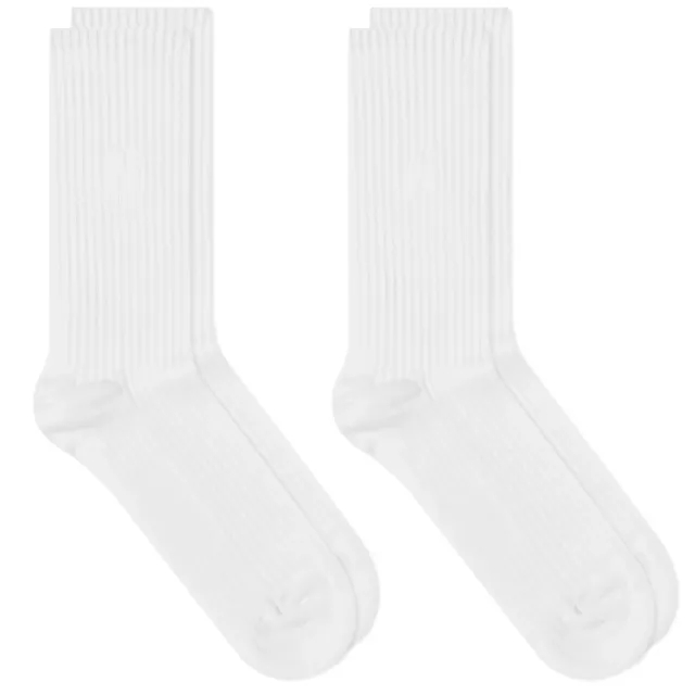 Norse Projects Men's Bjarki N Logo Sock - 2 Pack White