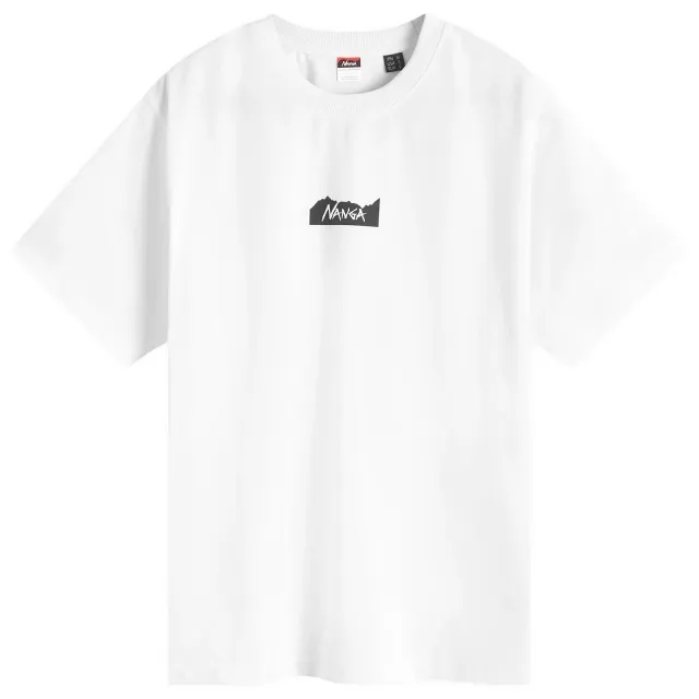 NANGA Men's Eco Hybrid Mt Logo T-Shirt White