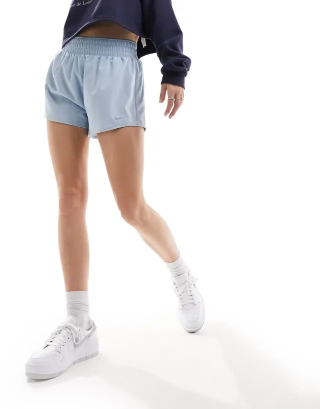 Nike Womens One Dri FIT High Waisted 3 Inch Brief Lined Shorts