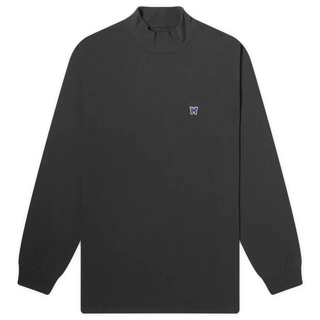 Needles Men's Long Sleeve Mock Neck T-Shirt Black