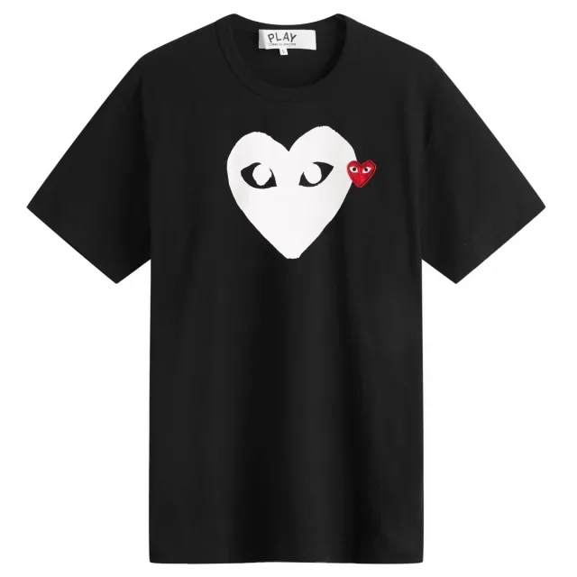 Comme des Garçons Play Comme des Garcons Play Double Heart Logo T-Shirt Black/White/Red
