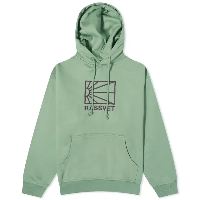 RASSVET Men's Washed Logo Pullover Hoodie Khaki