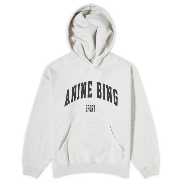 Anine Bing Women's Harvey Hooded Crew Sweat Grey Melange