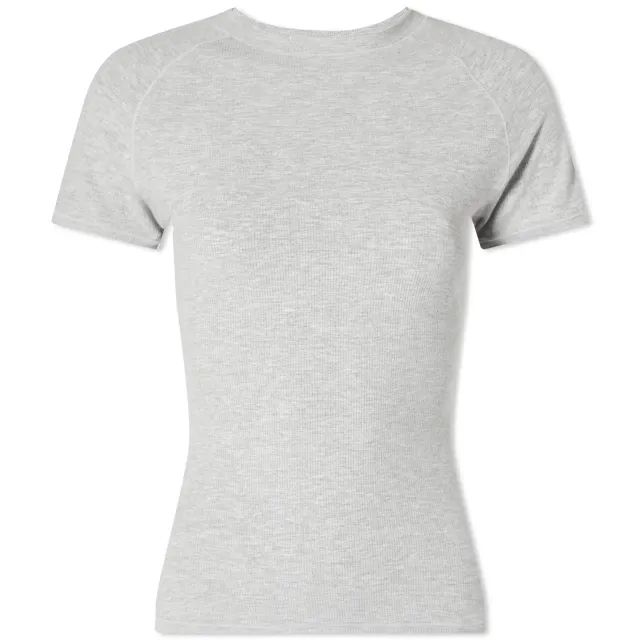 Adanola Women's Rib Raglan Short Sleeve Top Grey
