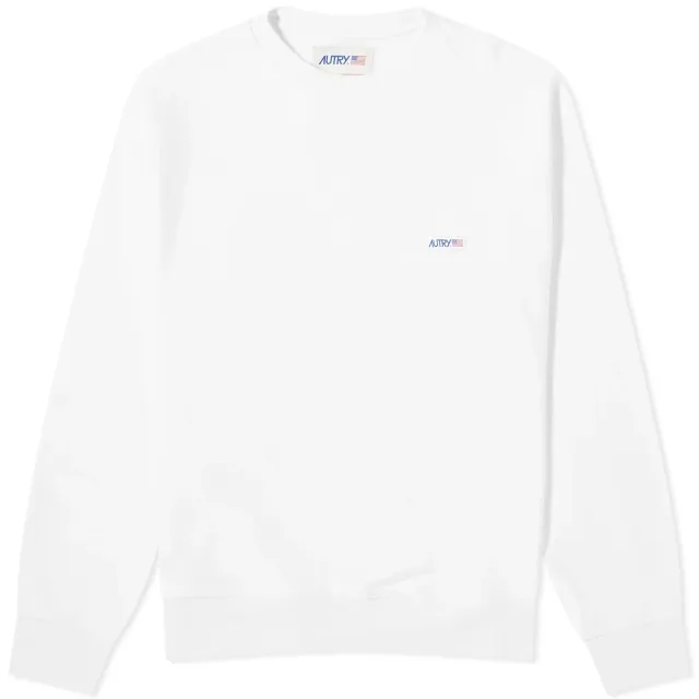Autry Men's Flag Logo Crew Sweat White