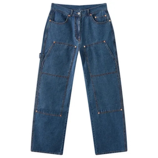 Uniform Bridge Men's Double Knee Denim Pants Indigo Washed