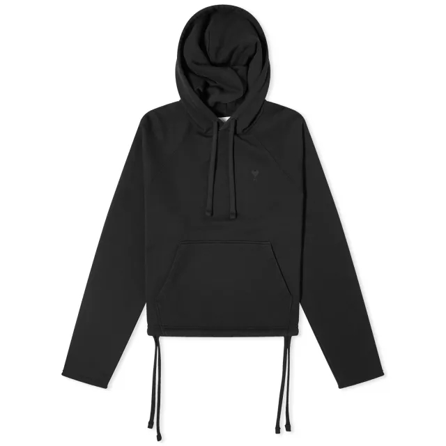 AMI Paris Women's Tonal ADC Cropped Hoodie Black