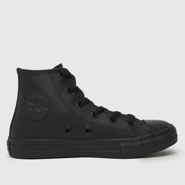 Converse All Star Hi Leather Junior in Black