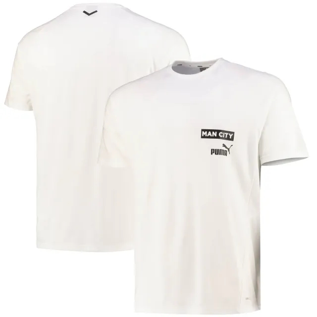 Man City Casuals Tee (White) (HAALAND 9) 2022-2023 Men's Erling Haaland Manchester City Made By: Puma