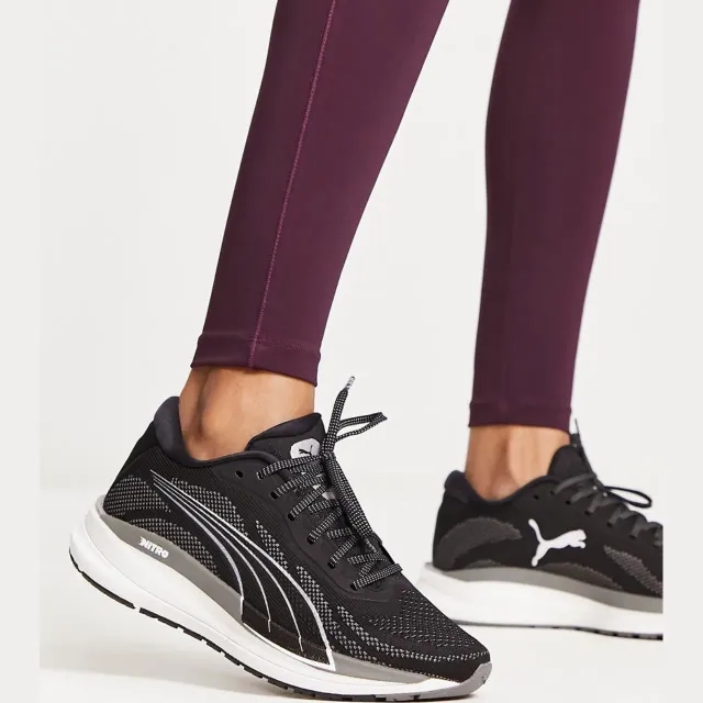 Puma Womens Magnify NITRO Knit Running Shoes - Black