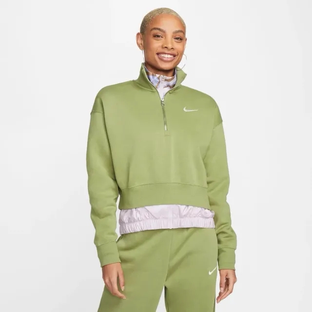 Nike Sportswear Womens Phoenix Fleece Oversized 1 2 Zip Crop Sweatshirt