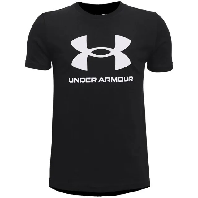 Boys'  Under Armour  Logo Short Sleeve Black / White YXL (63 - 67 in)