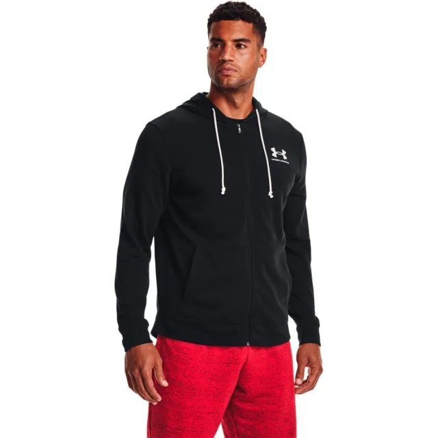 Men's  Under Armour  Rival Terry Full-Zip Black / Onyx White XXL