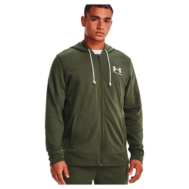 Men's  Under Armour  Rival Terry Full-Zip Marine OD Green / Onyx White M
