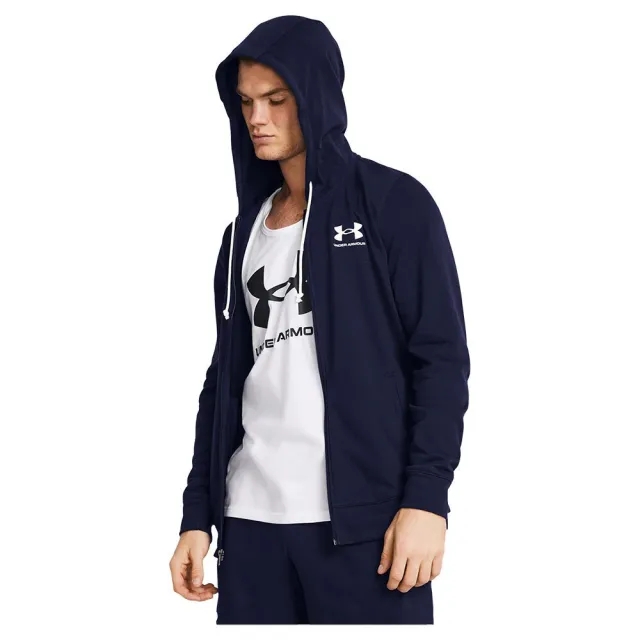 Men's  Under Armour  Rival Terry Full-Zip Midnight Navy / Onyx White M