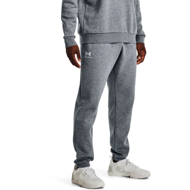 Men's  Under Armour  Icon Fleece Joggers Pitch Gray Medium Heather / White XS