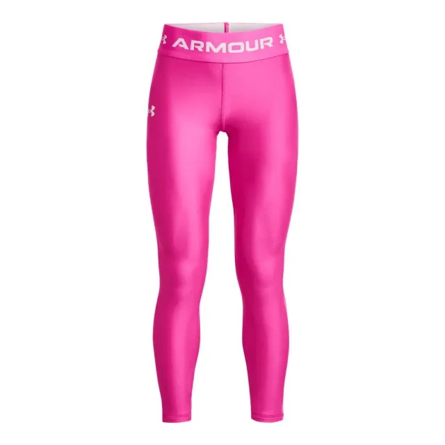 Under Armour Girls' HeatGear® Leggings Rebel Pink / White YLG (59 - 63 in)