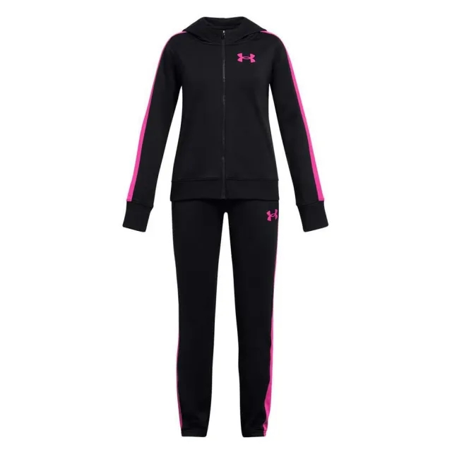 Under Armour Knit Hooded Girls Tracksuit - Black